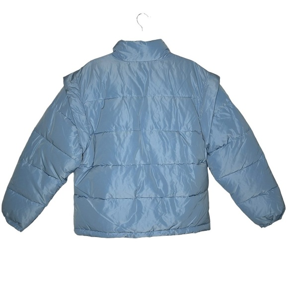 NWT WEWOREWHAT Snap Off Sleeve Puffer Jacket in Blue Bell - Picture 5 of 16